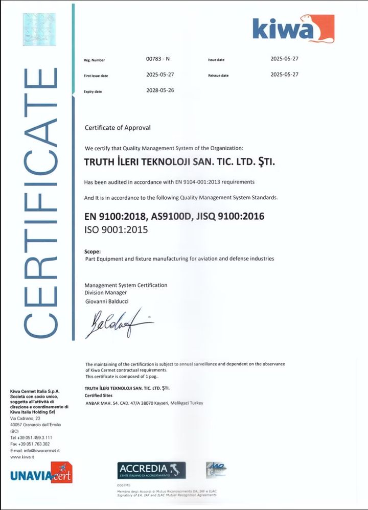 AS/EN 9100 sertifikası