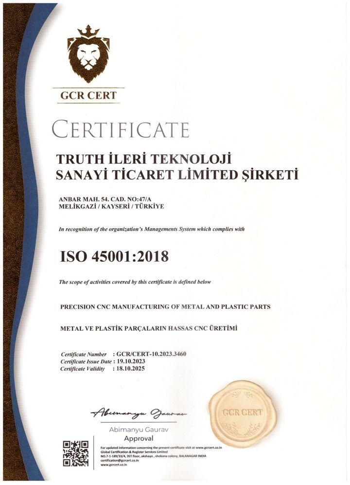 ISO 45001 sertifikası